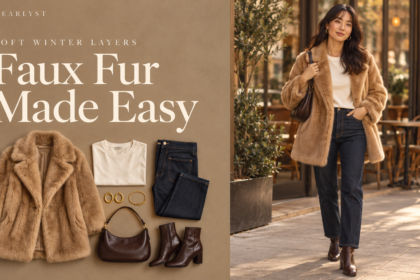 Faux fur coat outfits and winter outfit ideas for women