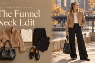 Funnel neck jacket outfit ideas for women