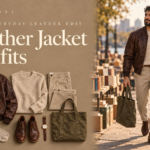 Leather jacket outfit ideas for men with biker, bomber, and suede layers