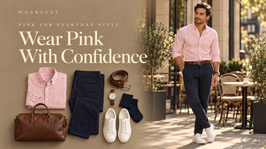 Pink shirt outfit ideas for men