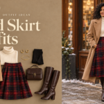 Plaid skirt outfits and winter outfit ideas for women
