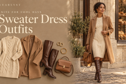 Sweater dress outfits with boots for women