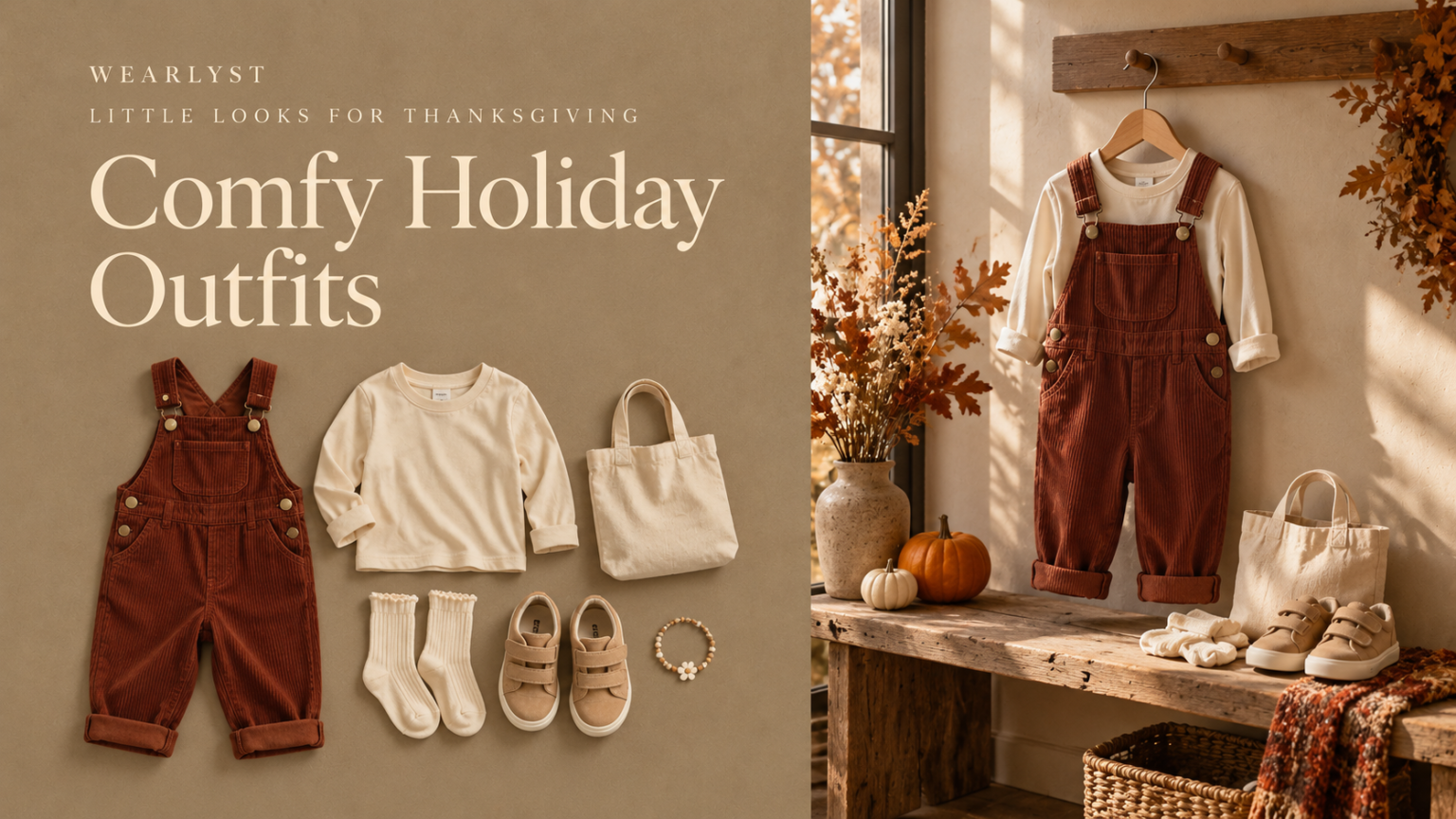 Thanksgiving outfits for kids and toddlers in comfortable fall colors