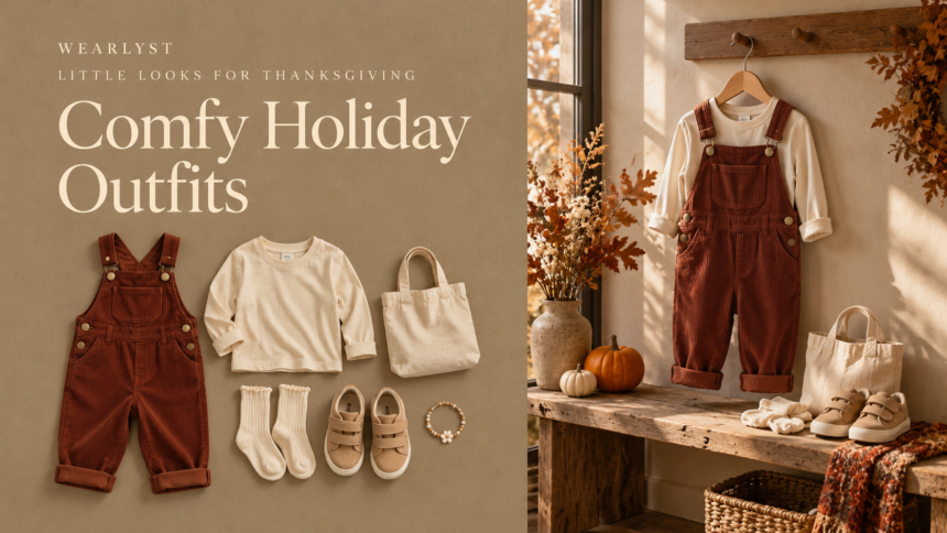 Thanksgiving outfits for kids and toddlers in comfortable fall colors