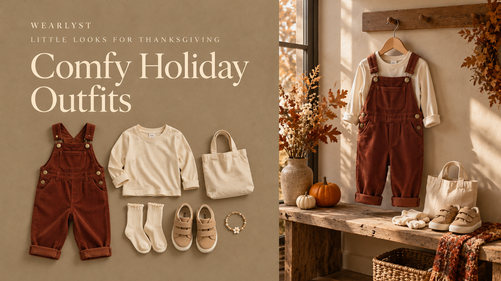 Thanksgiving outfits for kids and toddlers in comfortable fall colors