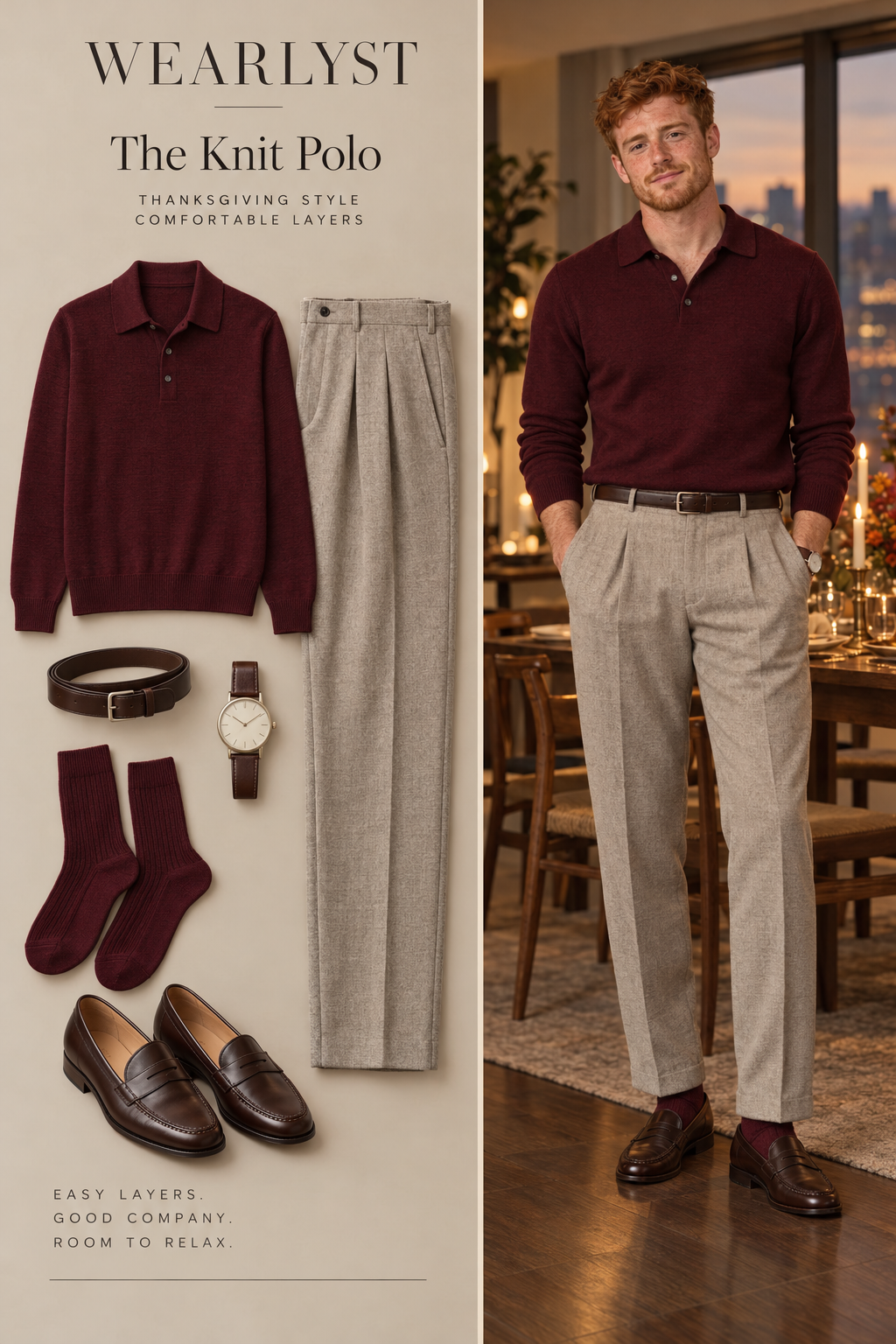 Knit Polo Thanksgiving outfit for men
