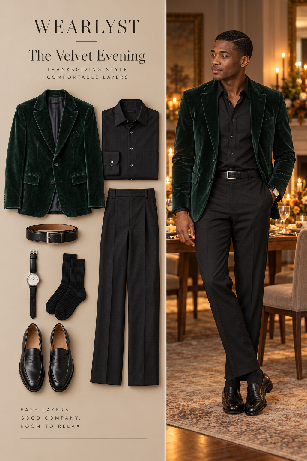 Velvet Evening Thanksgiving outfit for men