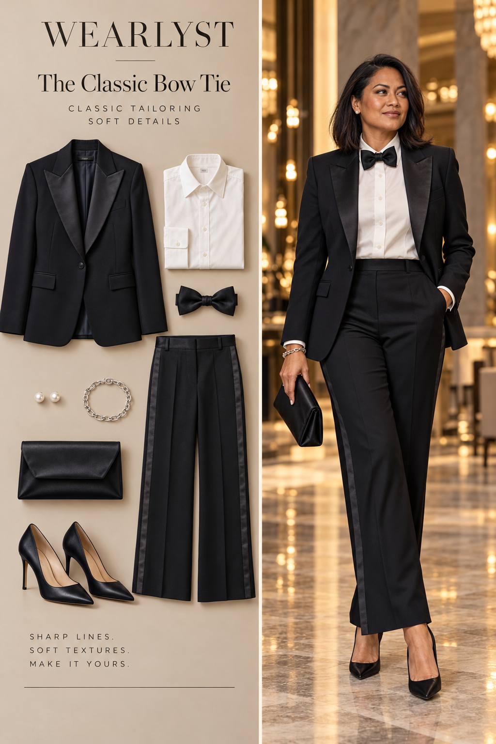 The Classic Bow Tie with tailored evening pieces